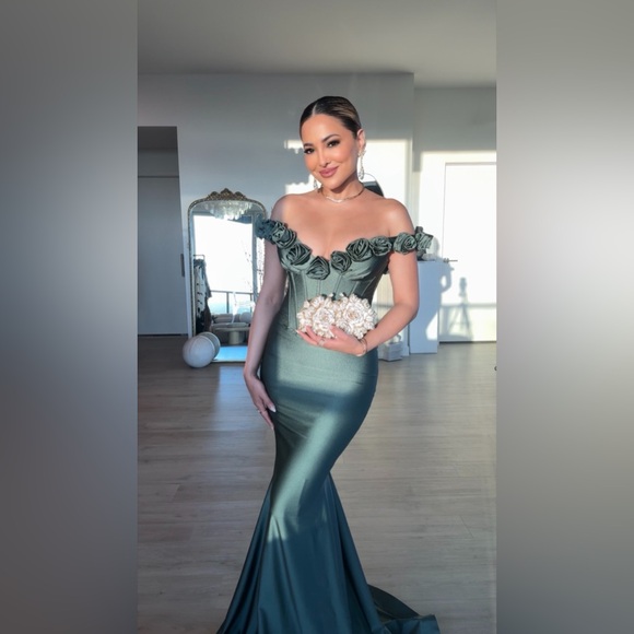 Dark Green Evening Gown